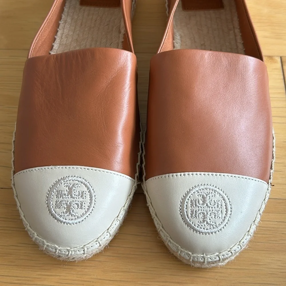 Tory Burch two tone leather espadrilles